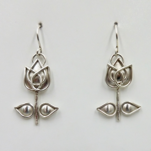 DKC-2110 Earrings,Tulips, Sterling Silver $90 at Hunter Wolff Gallery
